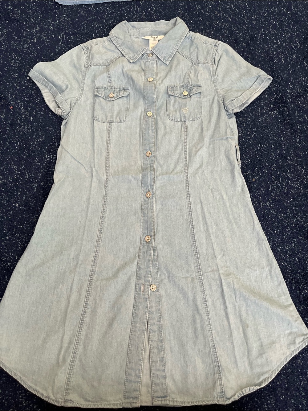 Guess Light Blue Denim Shirt Dress